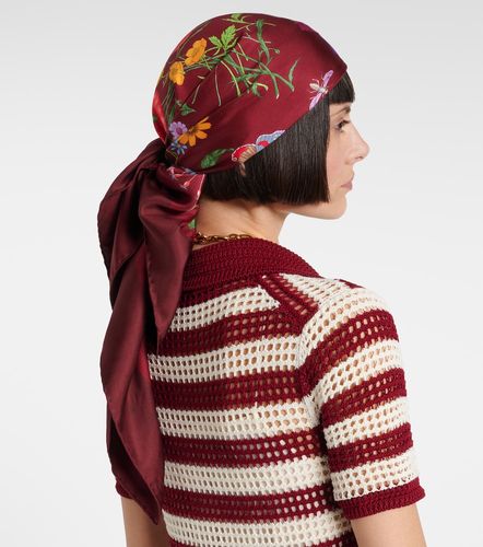 Pañuelo Flora de sarga de seda - Gucci - Modalova