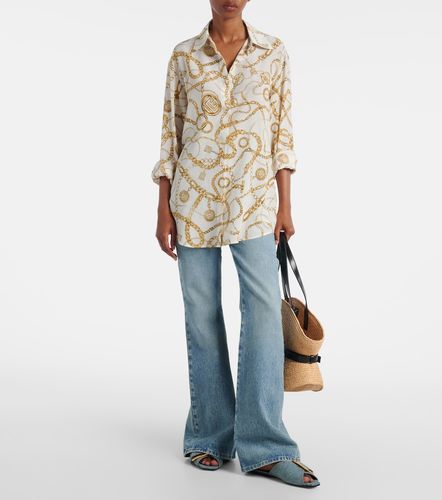 Camisa de seda estampada con logo - Balmain - Modalova