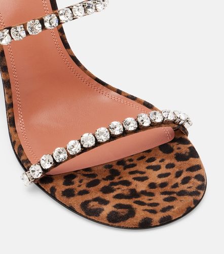 Gigi 95 leopard-print suede mules - Amina Muaddi - Modalova