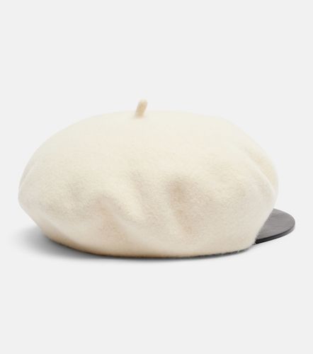 VLogo leather-trimmed wool newsboy cap - Valentino Garavani - Modalova