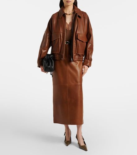 Ghalia leather pencil skirt - Nour Hammour - Modalova