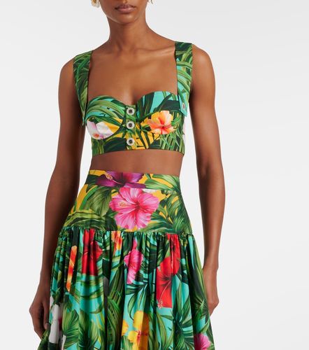 Crop top de algodón floral - Dolce&Gabbana - Modalova