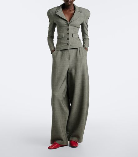 Herringbone wool-blend barrel-leg pants - Magda Butrym - Modalova