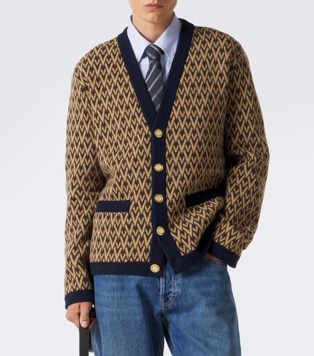 Toute La V jacquard virgin wool cardigan - Valentino - Modalova