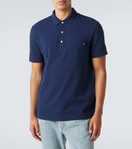 Polo de piqué de algodón con VGold - Valentino - Modalova