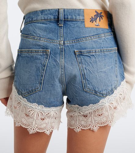 Romance lace-trimmed denim shorts - Alanui - Modalova