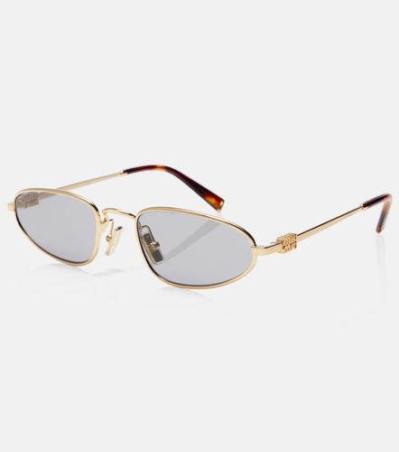Miu Miu Logo oval sunglasses - Miu Miu - Modalova