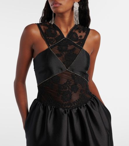Maxikleid aus Taft mit Spitze - Self-Portrait - Modalova