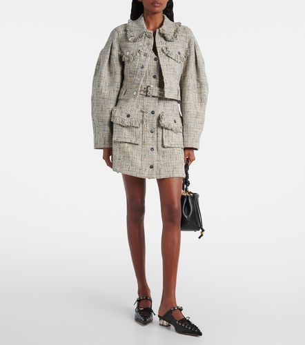 Ganni Belted tweed minidress - Ganni - Modalova