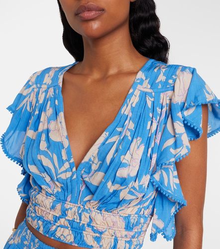 Top cropped con stampa floreale e perle - Poupette St Barth - Modalova