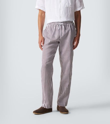 Pantaloni regular in lino a righe - Fedeli - Modalova