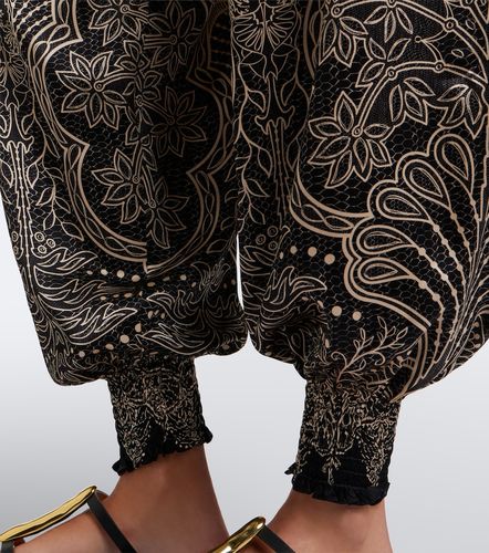 Pantalones globo de seda estampados - Johanna Ortiz - Modalova