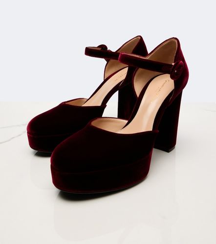 Velvet platform pumps - Gianvito Rossi - Modalova