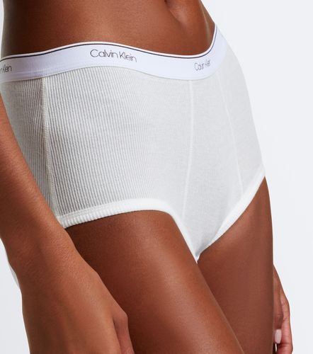 Thais ribbed-knit cotton-blend briefs - Calvin Klein Collection - Modalova