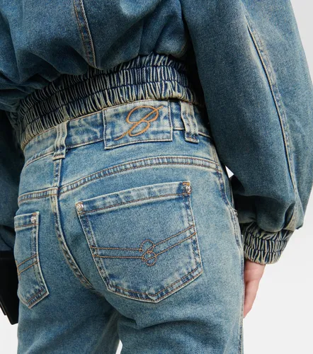 Low-rise denim cargo pants - Blumarine - Modalova