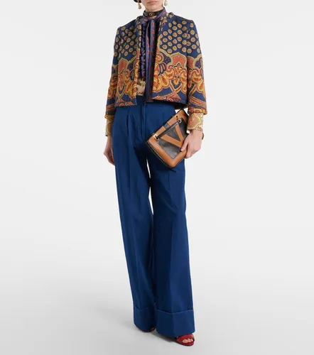 High-rise pleated wide-leg jeans - Valentino Garavani - Modalova