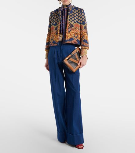 Jeans a gamba larga e vita alta - Valentino - Modalova