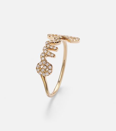 Omg Script 14kt ring with diamonds - Sydney Evan - Modalova