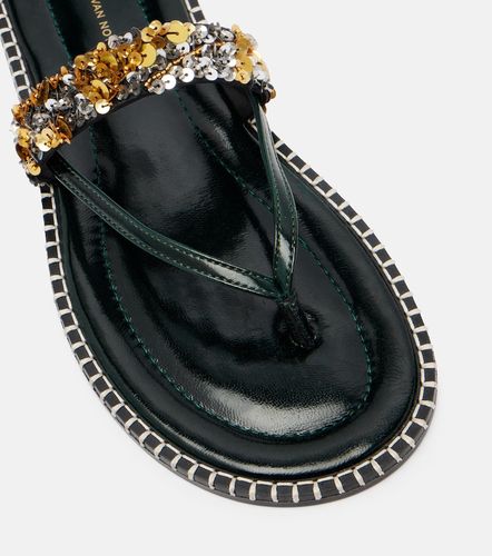 Sequined leather thong sandals - Dries Van Noten - Modalova