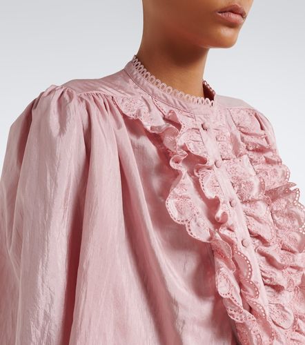 Chloé Blusa de tafetán con volantes bordados - Chloe - Modalova