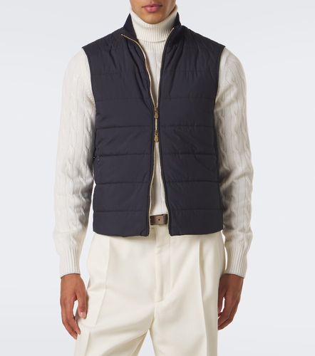 Herringbone layered wool and cotton jacket - Brunello Cucinelli - Modalova