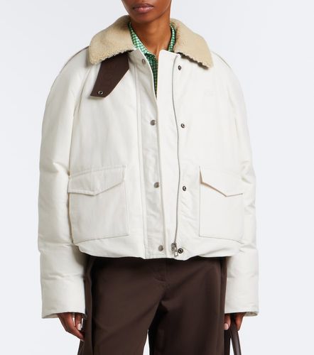 Giacca blouson in misto cotone con shearling - Loewe - Modalova