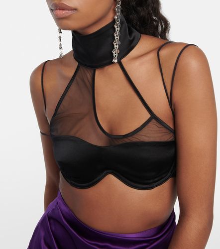 Top in raso con pannelli in mesh - Didu - Modalova