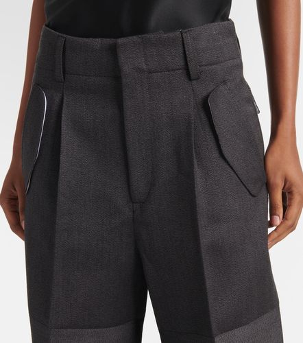 Pantalones anchos de lana con paneles - Victoria Beckham - Modalova
