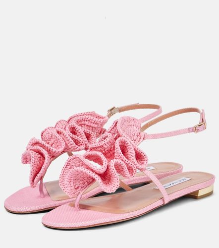 Noches Tropicales raffia thong sandals - Aquazzura - Modalova