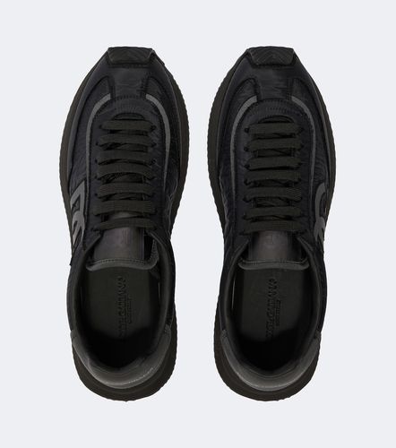 Leather-trimmed canvas sneakers - Dolce&Gabbana - Modalova