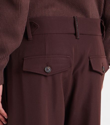 Pantaloni regular in lana e cotone - Brunello Cucinelli - Modalova