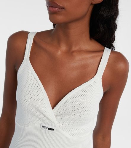 Miu Miu Top de algodón con encaje - Miu Miu - Modalova