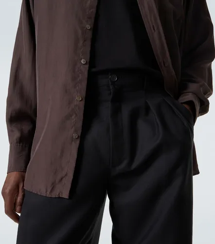 Corley virgin wool flannel wide-leg pants - The Row - Modalova