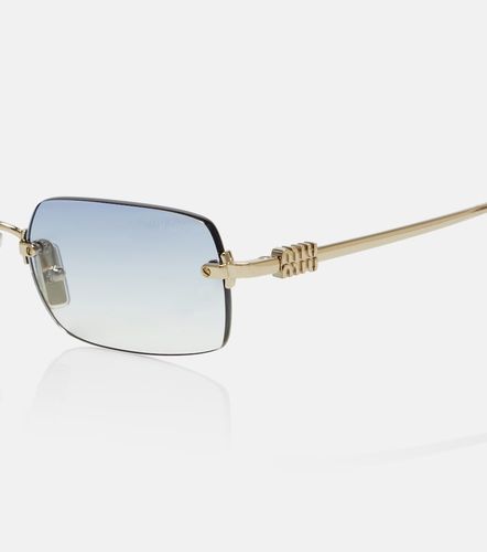 Miu Miu Logo rectangular sunglasses - Miu Miu - Modalova