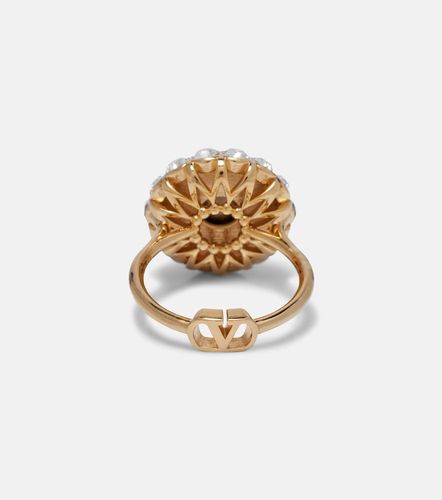VLogo crystal-embellished enamel ring - Valentino Garavani - Modalova