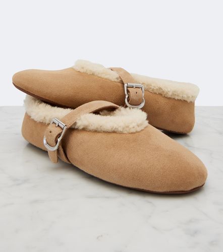 Alaïa Ballerinas aus Veloursleder mit Shearling - Alaia - Modalova