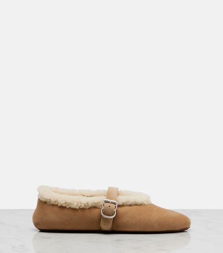 Shearling-lined suede ballet flats - Alaia - Modalova