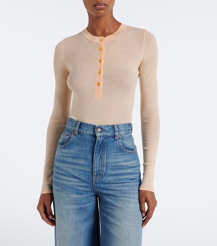 Chloé Camicia Henley in lana a coste con seta - Chloe - Modalova