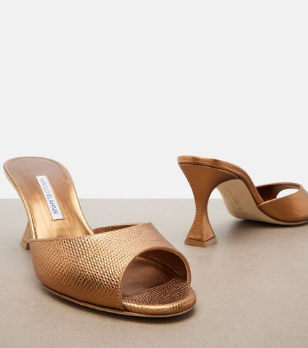 Jadaron metallic leather mules - Manolo Blahnik - Modalova