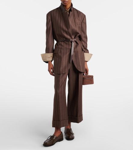 Chalk stripe wool cropped flared pants - Brunello Cucinelli - Modalova