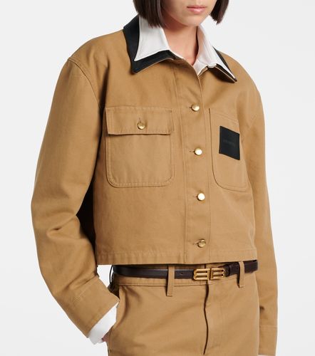 Chaqueta cropped de algodón con piel - Balenciaga - Modalova