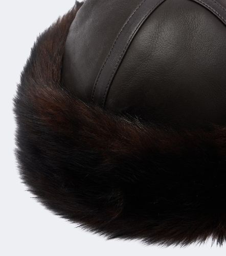 Cappello Dallen in pelle e shearling - Nour Hammour - Modalova