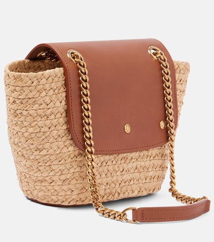 Manon Mini raffia and leather shoulder bag - Saint Laurent - Modalova