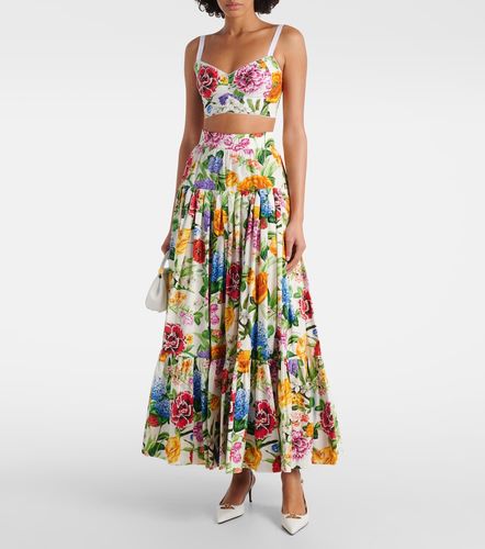 Floral cotton-blend poplin bra top - Dolce&Gabbana - Modalova