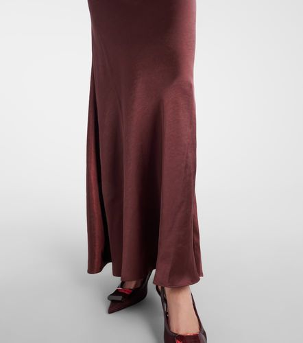 Abito lungo in satin con pizzo - Self-Portrait - Modalova
