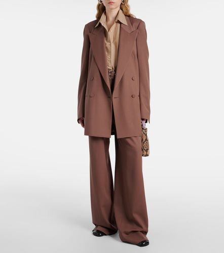 Belted wool gabardine wide-leg pants - Dries Van Noten - Modalova