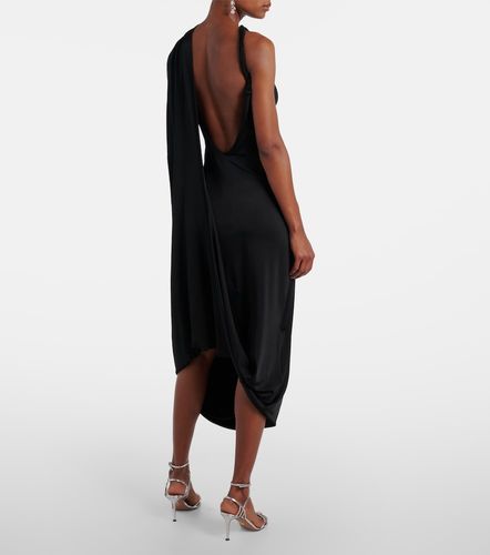 Vestido midi de satén drapeado adornado - Victoria Beckham - Modalova
