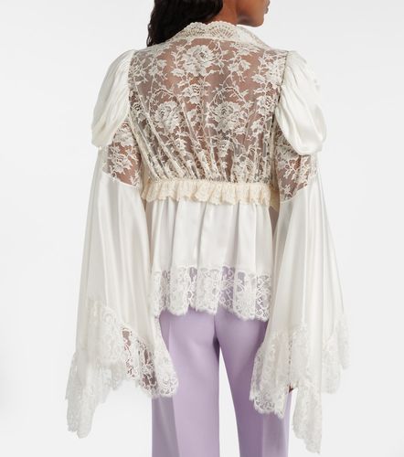 Chloé Top de satén de seda con encaje - Chloe - Modalova