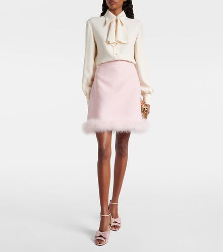 Minifalda de Crepe Couture on plumas - Valentino Garavani - Modalova