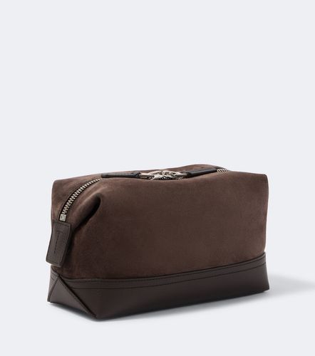 Leather-trimmed suede toiletry bag - Tom Ford - Modalova